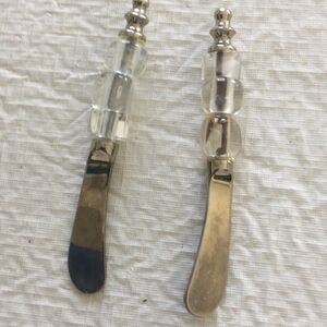 Elegant Vintage Silver color and Clear Glass Spreaders